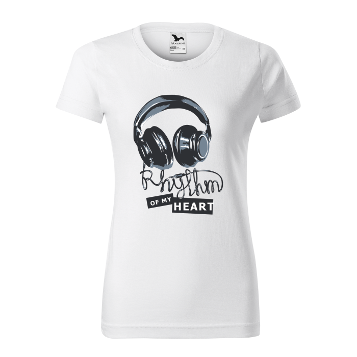 Malfini Tricou Dama Alb Rhythm of my heart