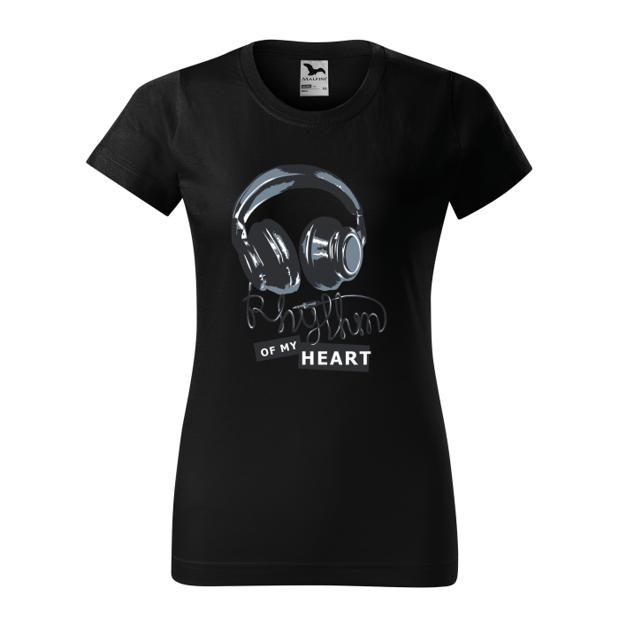 Malfini Tricou Dama Negru Rhythm of my heart