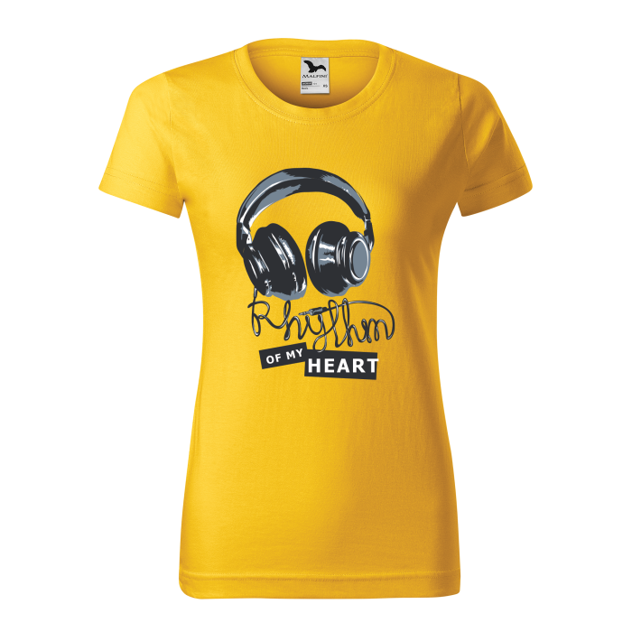 Malfini Tricou Dama Galben Rhythm of my heart