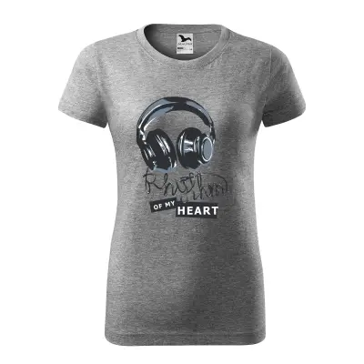 Malfini Tricou Dama Gri inchis Rhythm of my heart