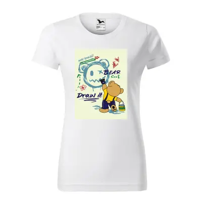 Malfini Tricou Dama Alb Bear is painting