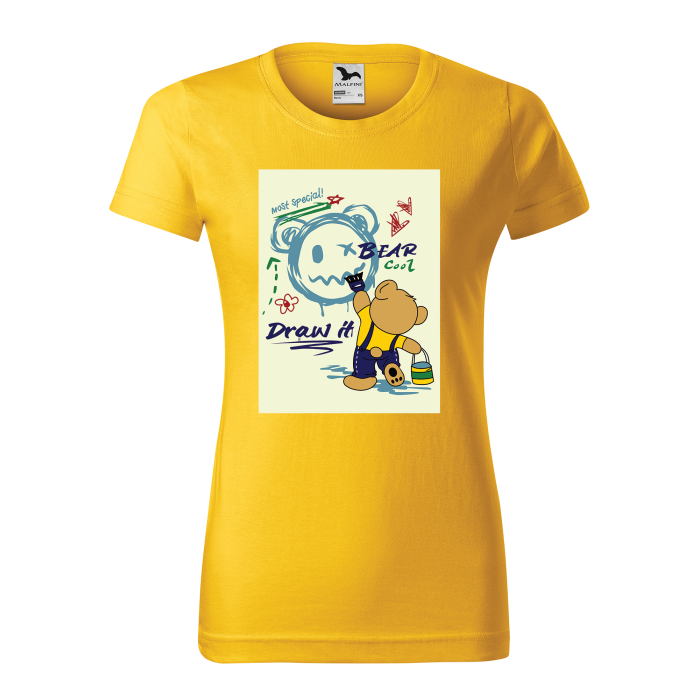 Malfini Tricou Dama Galben Bear is painting