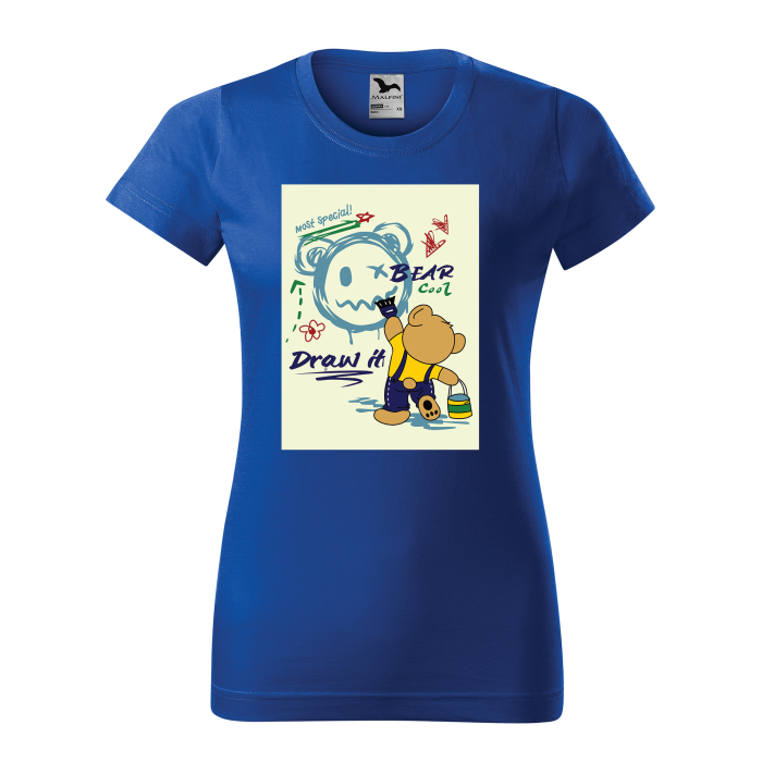 Malfini Tricou Dama Albastru regal Bear is painting