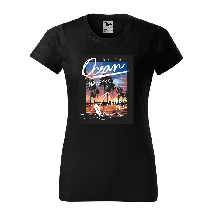 Malfini Tricou Dama Negru Ocean wave