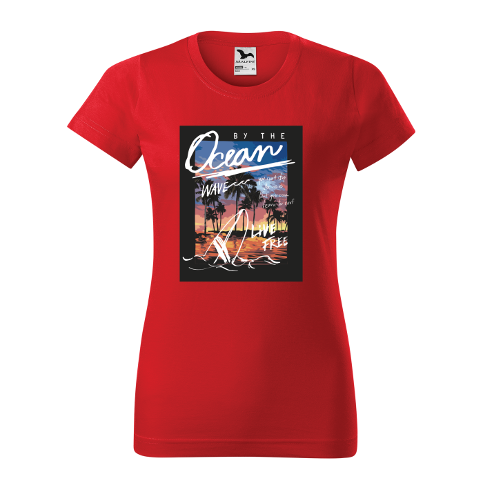 Malfini Tricou Dama Rosu Ocean wave