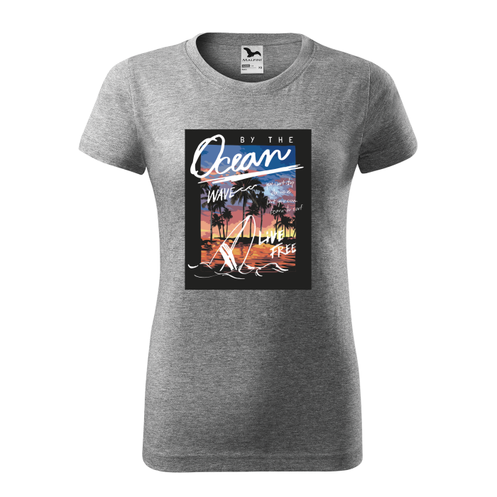 Malfini Tricou Dama Gri inchis Ocean wave