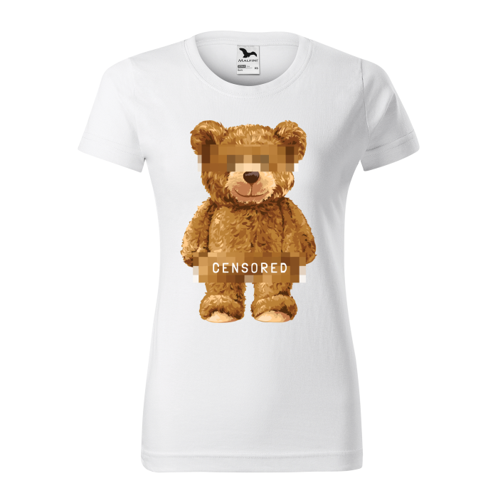 Malfini Tricou Dama Alb Censored Teddy