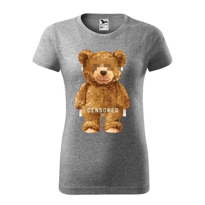 Malfini Tricou Dama Gri inchis Censored Teddy