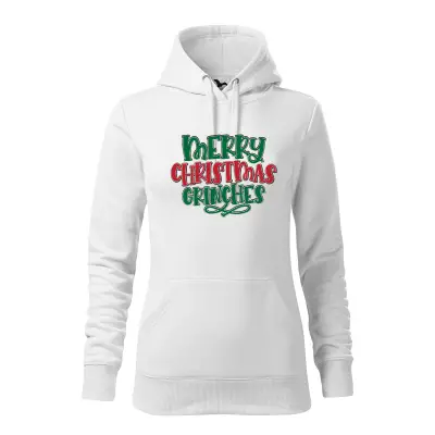 Malfini Hanorac Dama Alb Merry Christmas Grinches