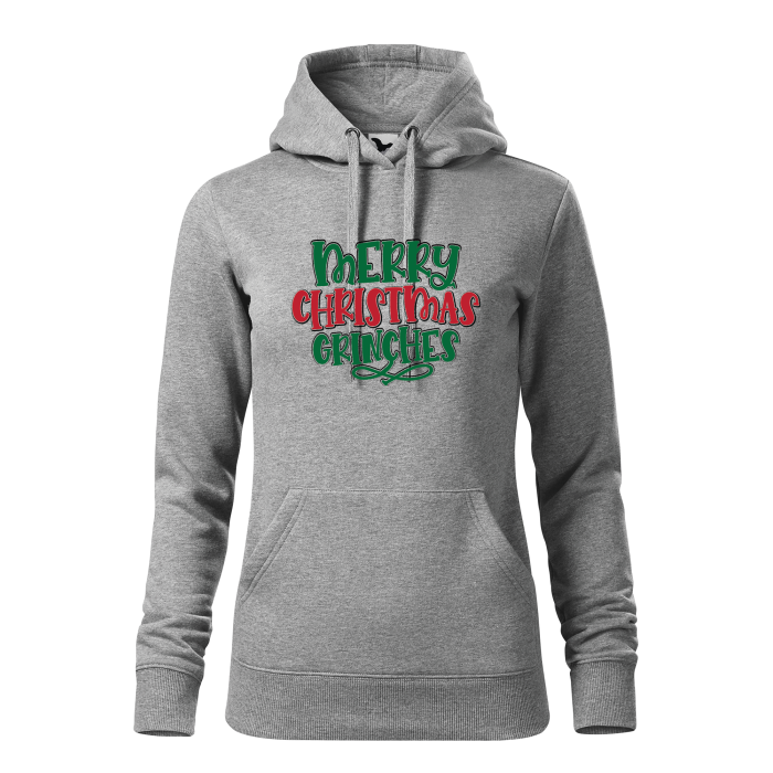 Malfini Hanorac Dama Gri inchis Merry Christmas Grinches