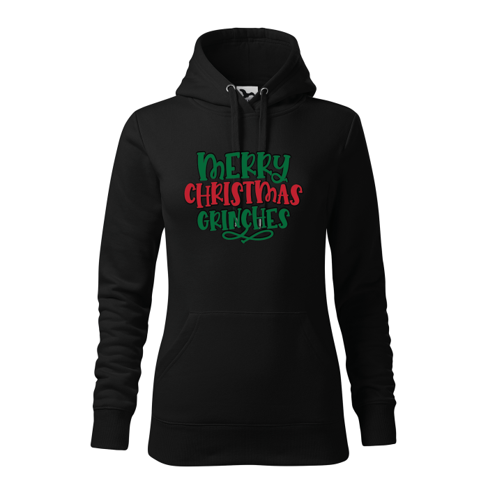Malfini Hanorac Dama Negru Merry Christmas Grinches