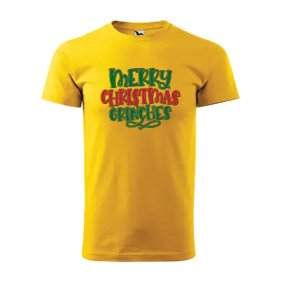 Malfini Tricou Barbat Galben Merry Christmas Grinches