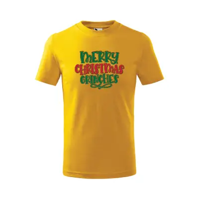 Malfini Tricou Copii Galben Merry Christmas Grinches