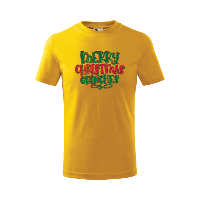 Malfini Tricou Copii Galben Merry Christmas Grinches