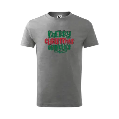 Malfini Tricou Copii Gri inchis Merry Christmas Grinches