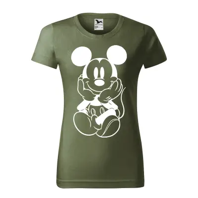 Malfini Tricou Dama Verde kaki Mickey