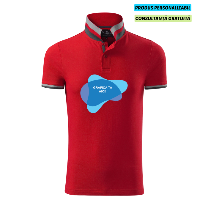 Malfini Tricou Polo Barbat Rosu Collar up Personalizat
