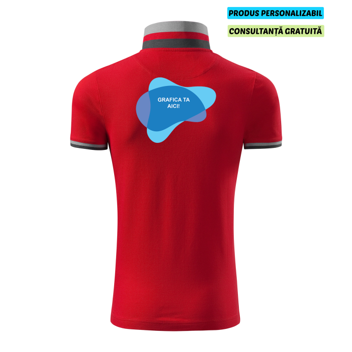 Malfini Tricou Polo Barbat Rosu Collar up Personalizat