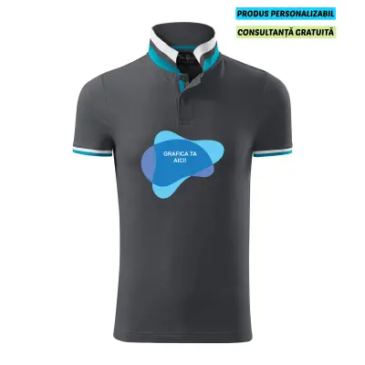 Malfini Tricou Polo Barbat Antracit deschis Collar up Personalizat