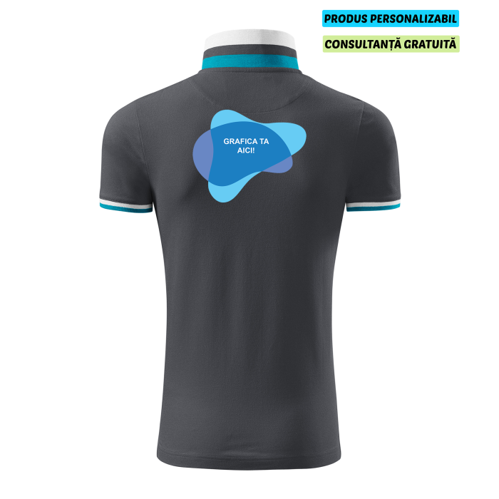 Malfini Tricou Polo Barbat Antracit deschis Collar up Personalizat