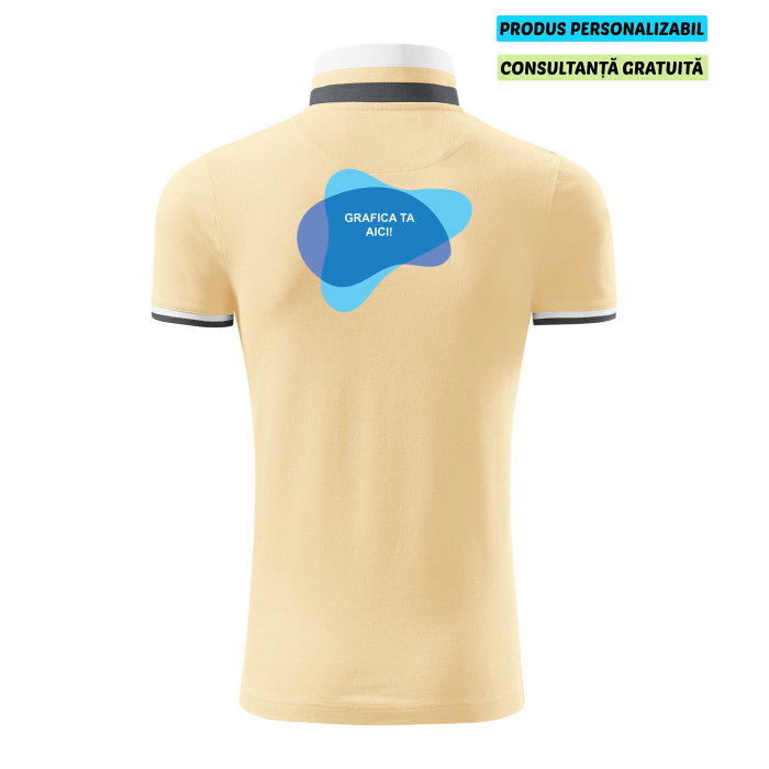Malfini Tricou Polo Barbat Vanilie Collar up Personalizat