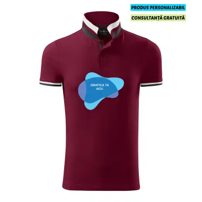Malfini Tricou Polo Barbat Visiniu Collar up Personalizat