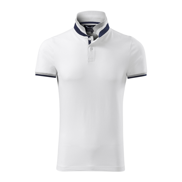 Malfini Tricou Polo Barbat Alb Collar up