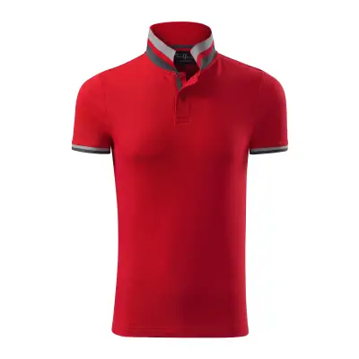 Malfini Tricou Polo Barbat Rosu Collar up