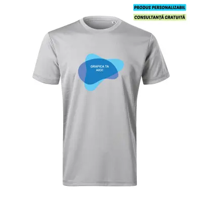 Malfini Tricou Barbat Argintiu melanj Chance (GRS) Personalizat