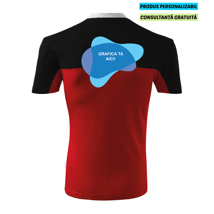 Rimeck Tricou Unisex Rosu/Negru Color Mix Personalizat