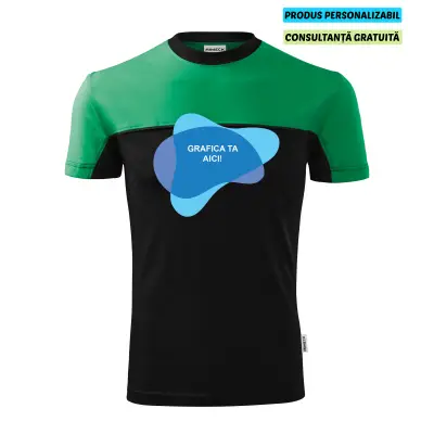 Rimeck Tricou Unisex Verde/Negru Color Mix Personalizat