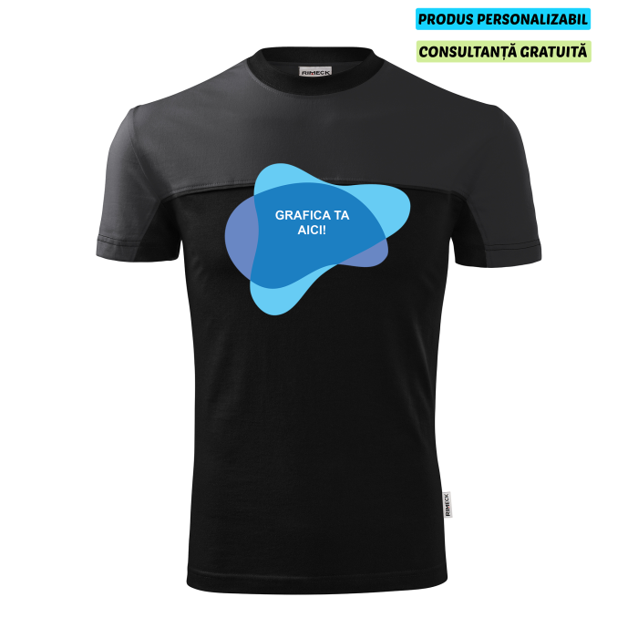 Rimeck Tricou Unisex Antracit/Negru Color Mix Personalizat