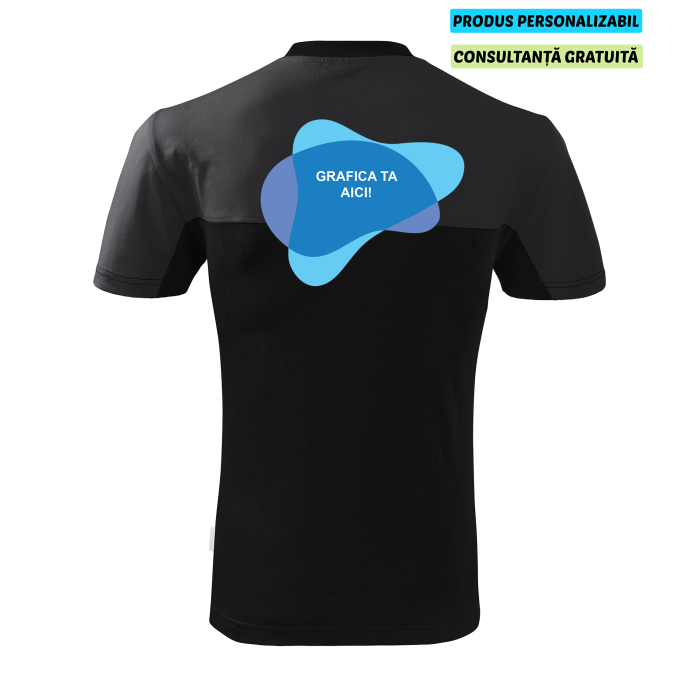 Rimeck Tricou Unisex Antracit/Negru Color Mix Personalizat