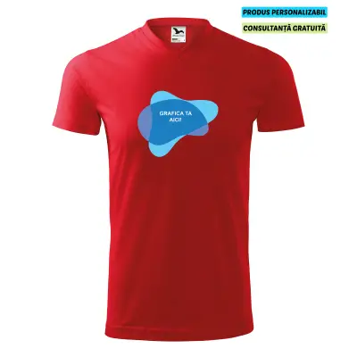 Malfini Tricou Unisex Rosu V-neck Personalizat