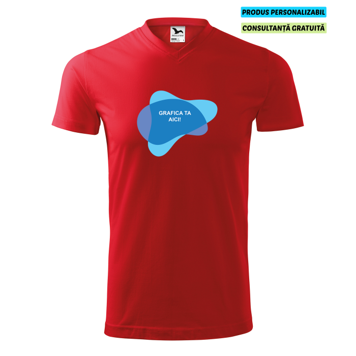 Malfini Tricou Unisex Rosu V-neck Personalizat
