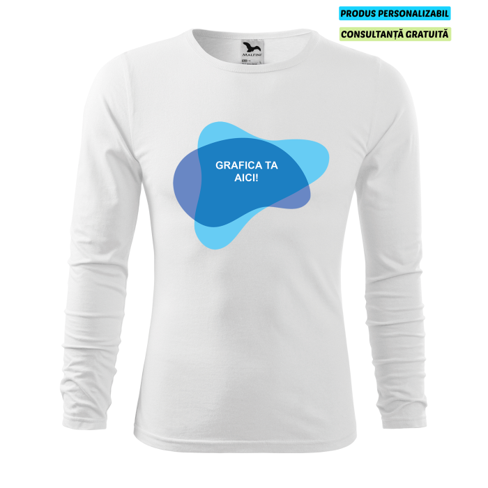 Malfini Tricou maneca lunga Barbat Alb FIT-T LS Personalizat