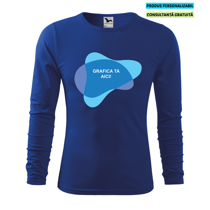 Malfini Tricou maneca lunga Barbat Albastru regal FIT-T LS Personalizat