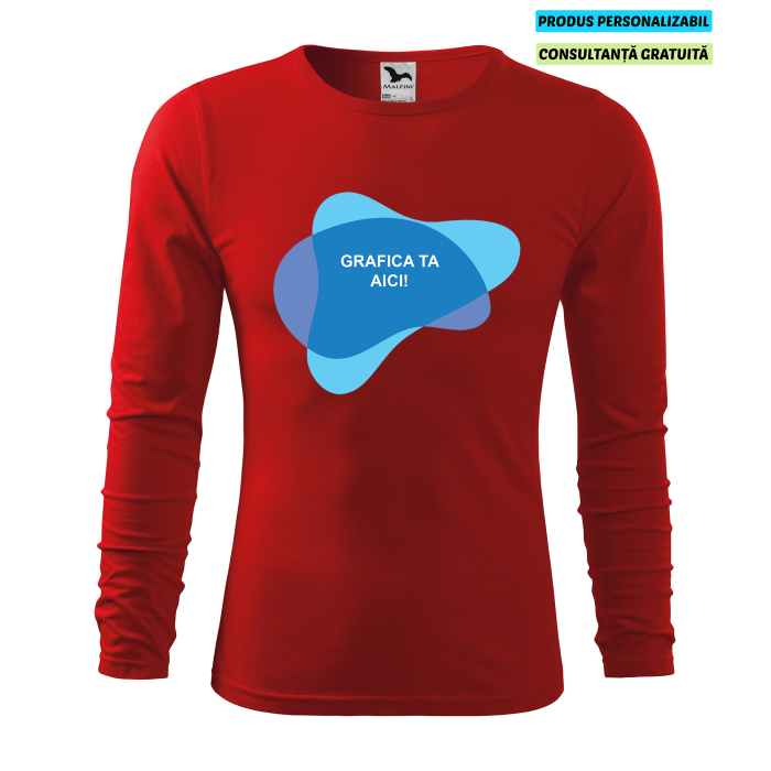 Malfini Tricou maneca lunga Barbat Rosu FIT-T LS Personalizat