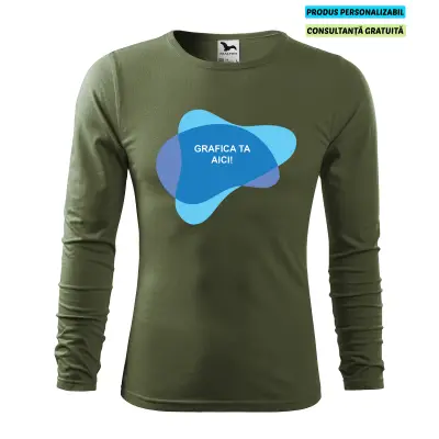 Malfini Tricou maneca lunga Barbat Verde kaki FIT-T LS Personalizat