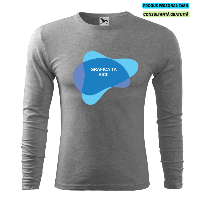Malfini Tricou maneca lunga Barbat Gri inchis FIT-T LS Personalizat