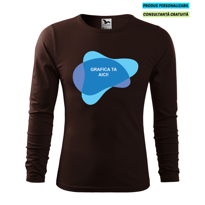 Malfini Tricou maneca lunga Barbat Cafeniu FIT-T LS Personalizat