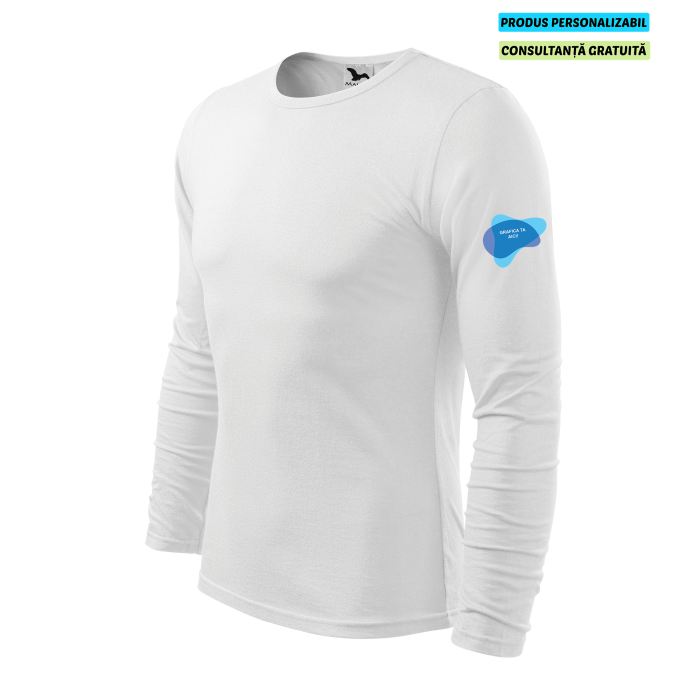 Malfini Tricou maneca lunga Barbat Alb FIT-T LS Personalizat