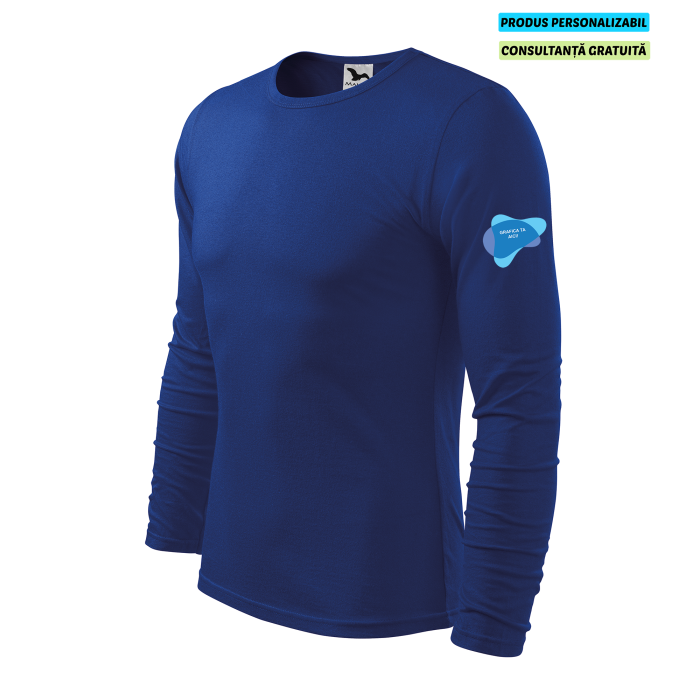 Malfini Tricou maneca lunga Barbat Albastru regal FIT-T LS Personalizat