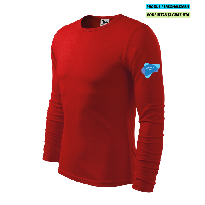 Malfini Tricou maneca lunga Barbat Rosu FIT-T LS Personalizat