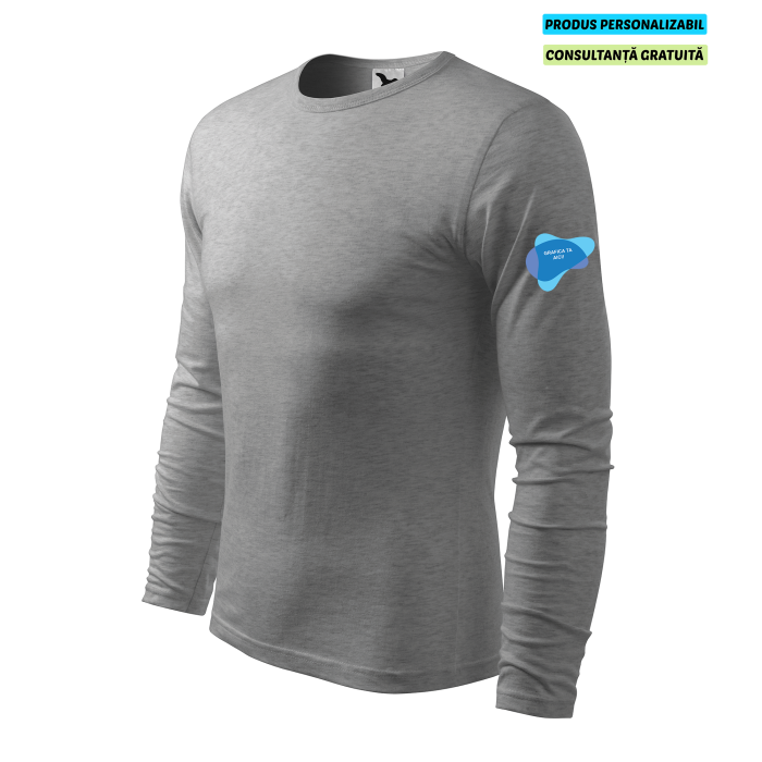 Malfini Tricou maneca lunga Barbat Gri inchis FIT-T LS Personalizat