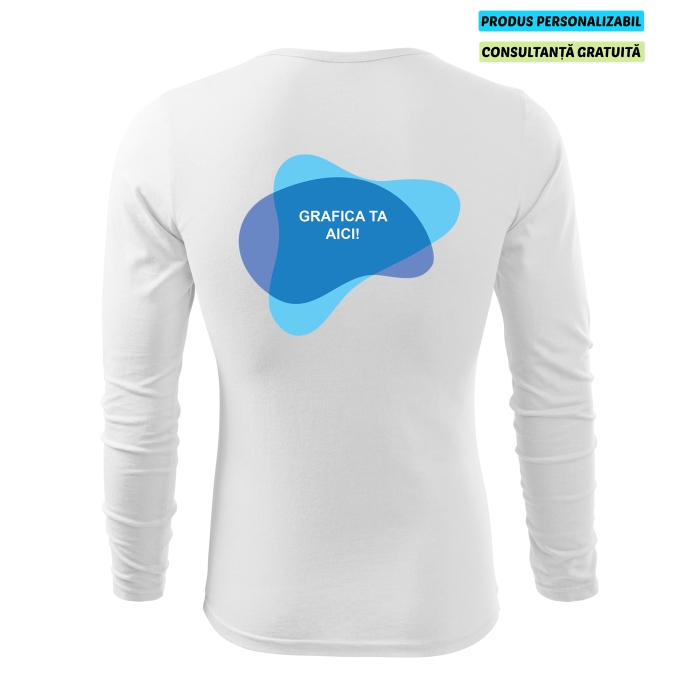 Malfini Tricou maneca lunga Barbat Alb FIT-T LS Personalizat