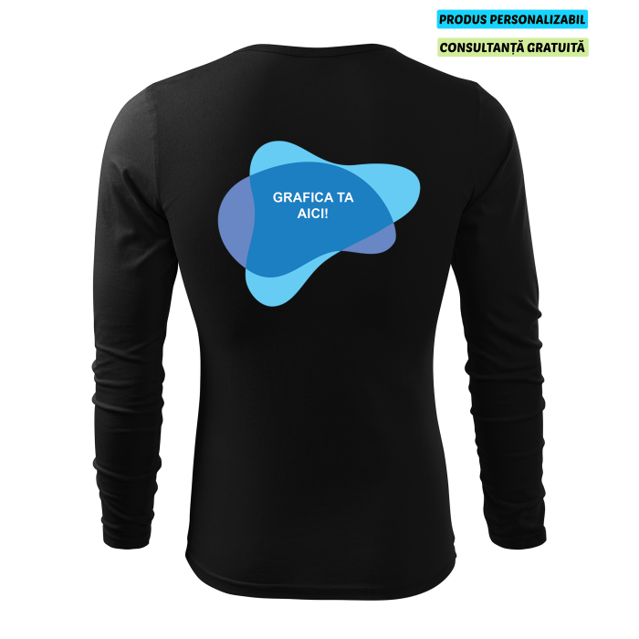 Malfini Tricou maneca lunga Barbat Negru FIT-T LS Personalizat