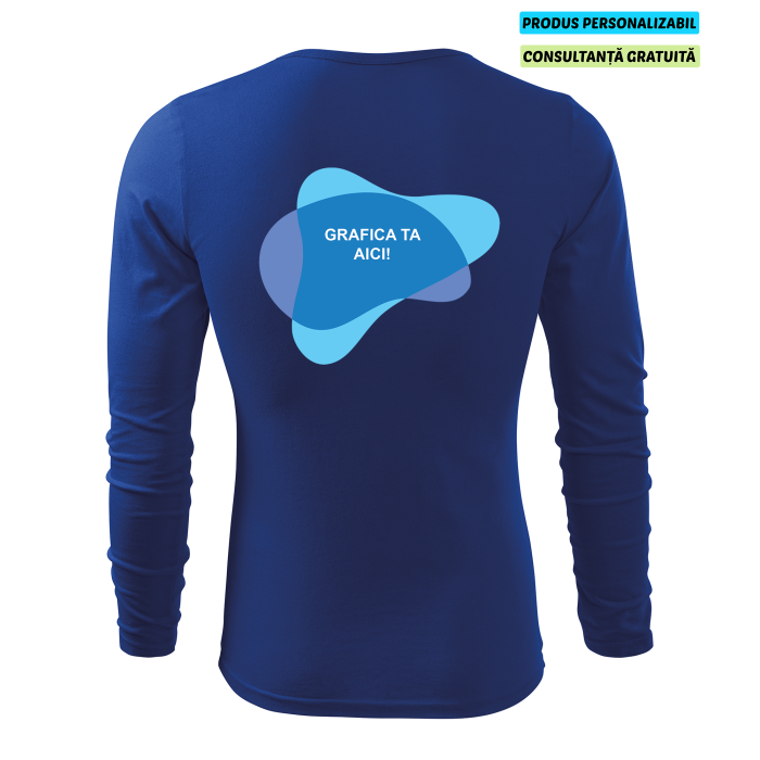 Malfini Tricou maneca lunga Barbat Albastru regal FIT-T LS Personalizat