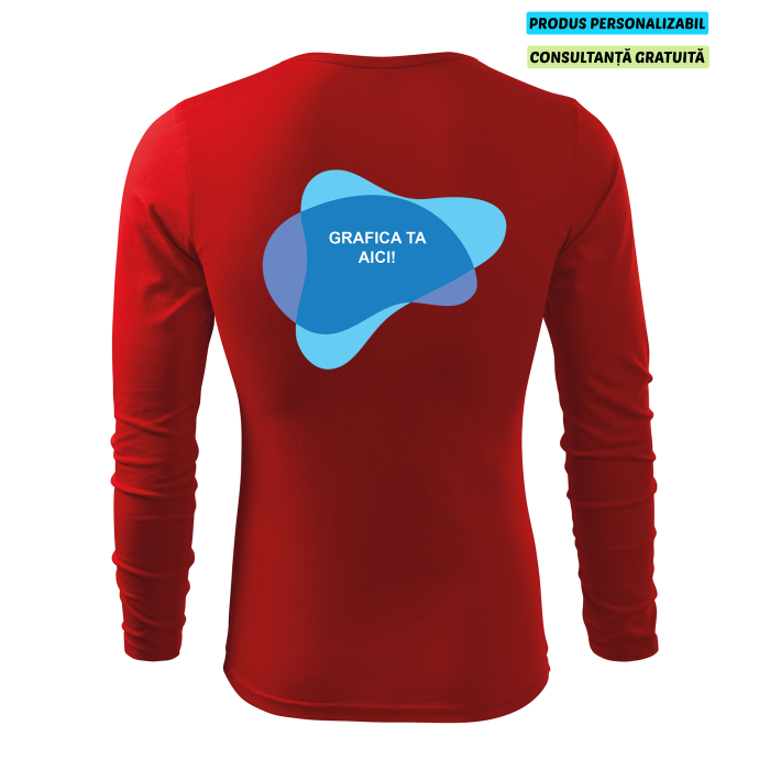 Malfini Tricou maneca lunga Barbat Rosu FIT-T LS Personalizat