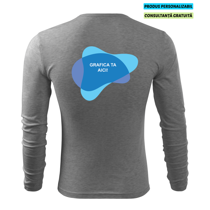 Malfini Tricou maneca lunga Barbat Gri inchis FIT-T LS Personalizat